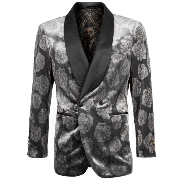 Empire™ (TV Series) Blazer Floral Rose Pattern Jacket w/ Satin Shawl Collar